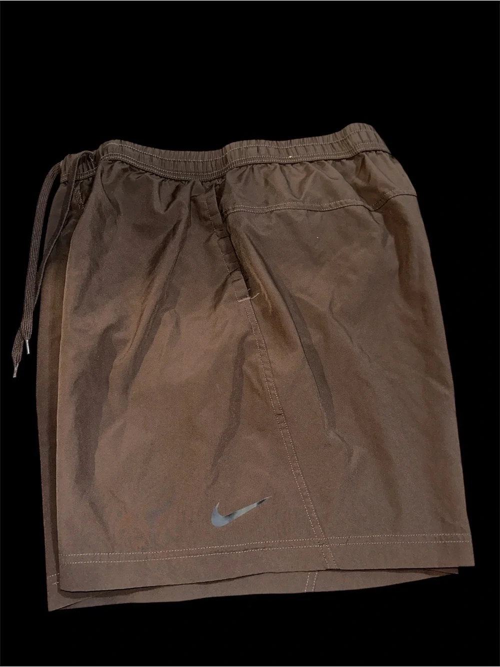 Nike Brown Performance Shorts with Reflective Swoosh